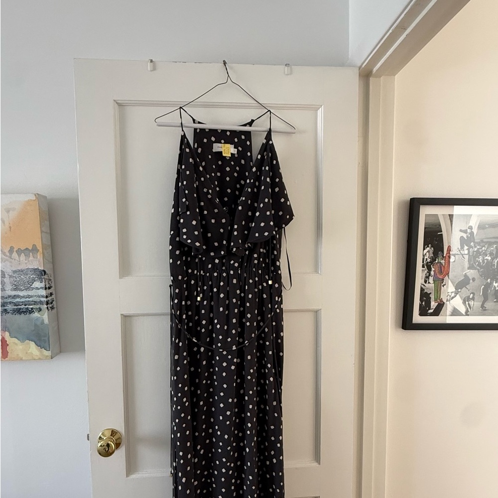 Zimmermann Black Maxi Dress with White Polka Dots